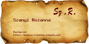 Szanyi Rozanna névjegykártya