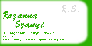 rozanna szanyi business card
